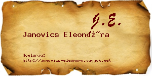 Janovics Eleonóra névjegykártya